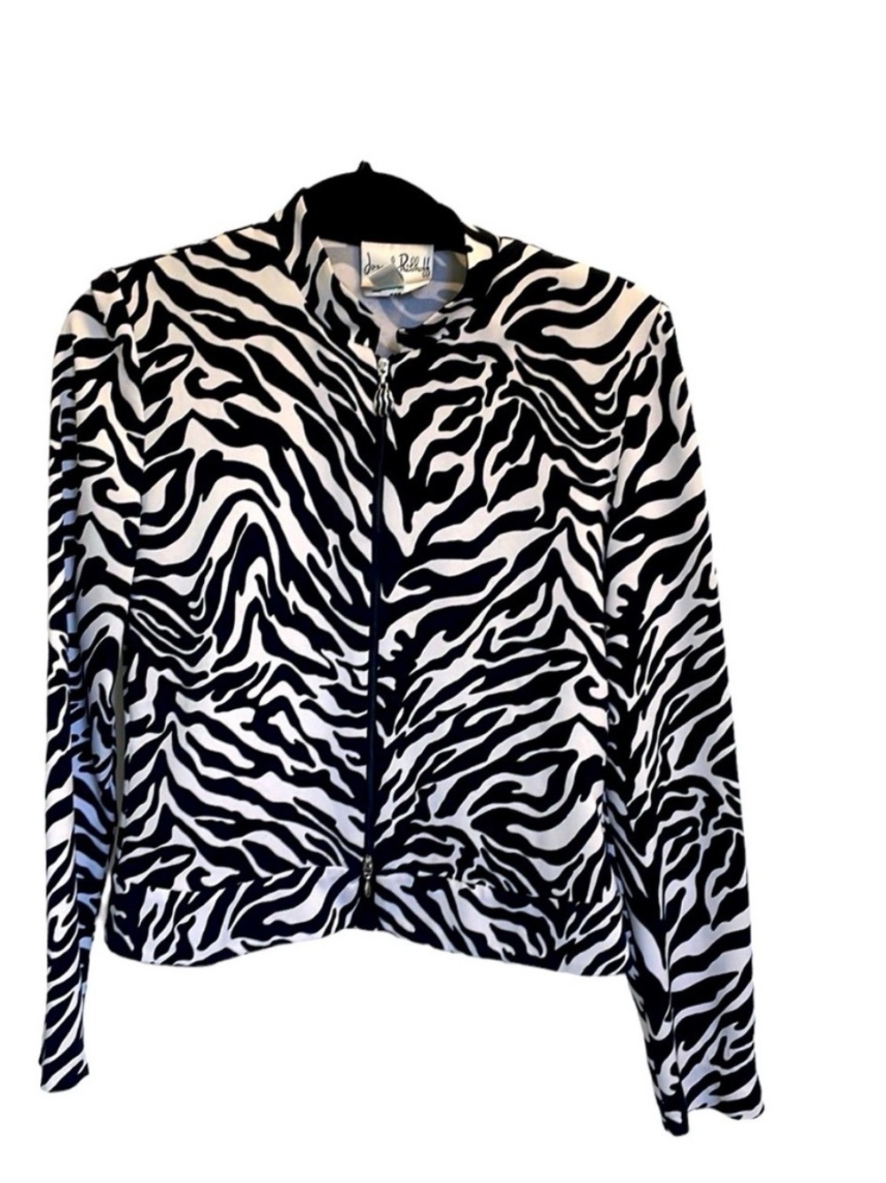 Joseph Ribkoff Zebra Print Zip-Front Jacket - Black & White
